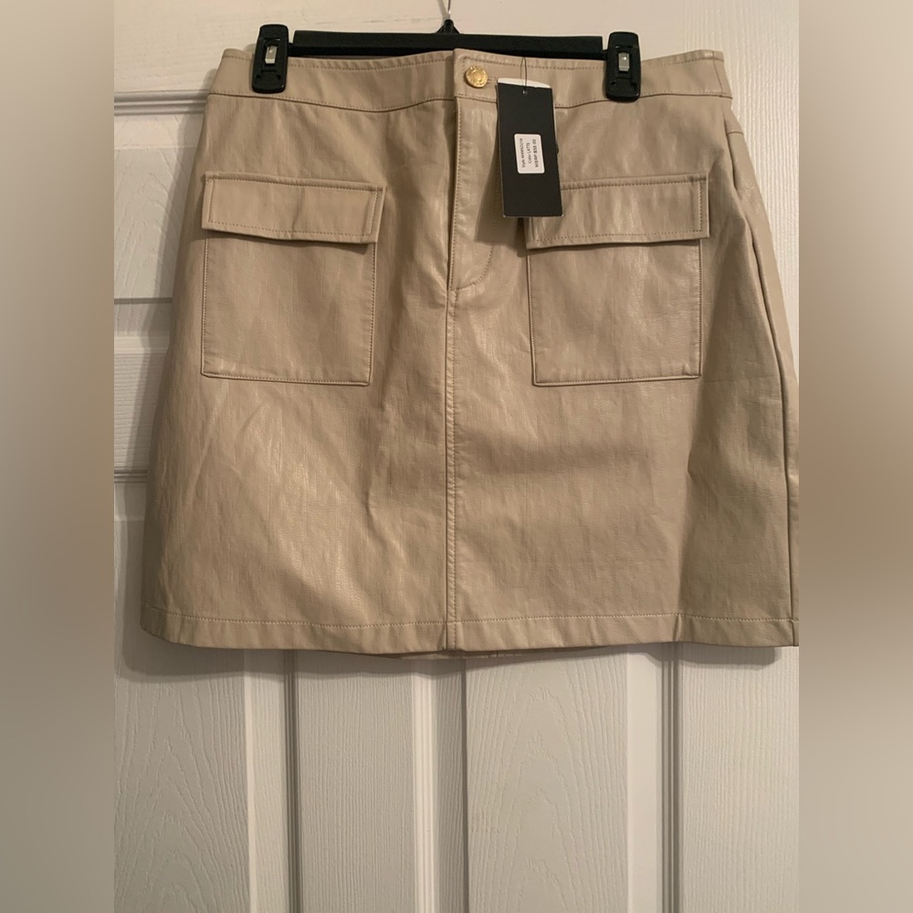 NWT Marc New York faux leather tan mini shirt